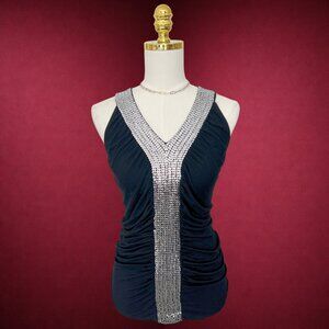 Y2K Black & Silver Sequin Tank Top